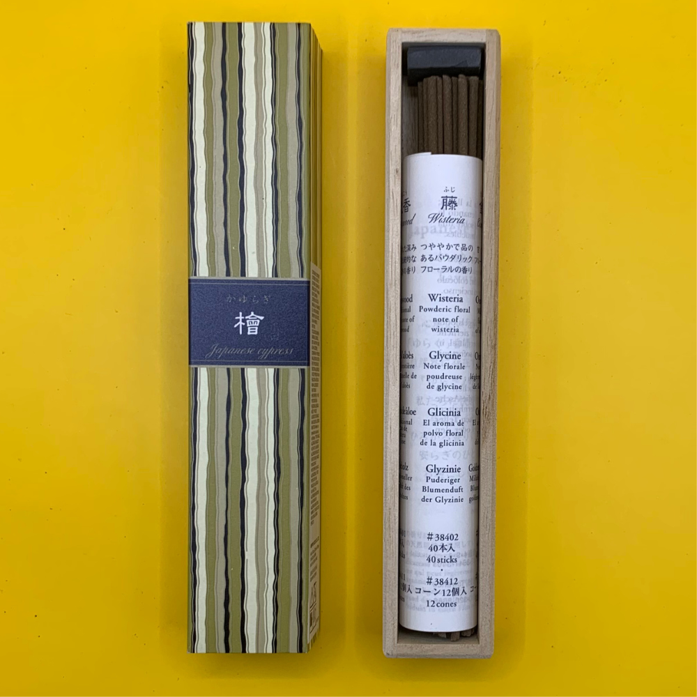 Kayuragi Japanese Cypress - Incense Sticks 40 - Hinoki Cypress - Minimal Smoke