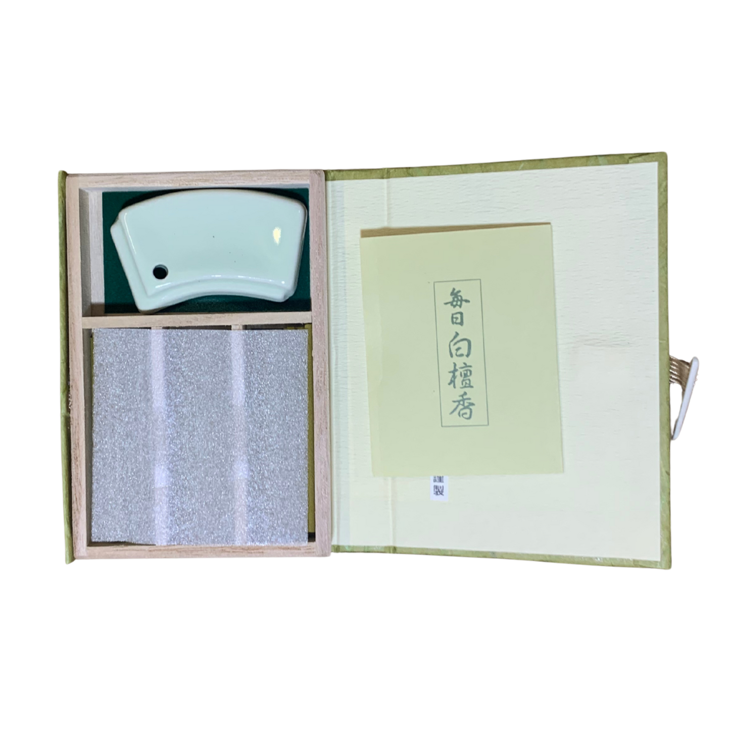 Mainichi-Koh Byakudan Sandalwood Incense – 60 Short Sticks + Ceramic Holder