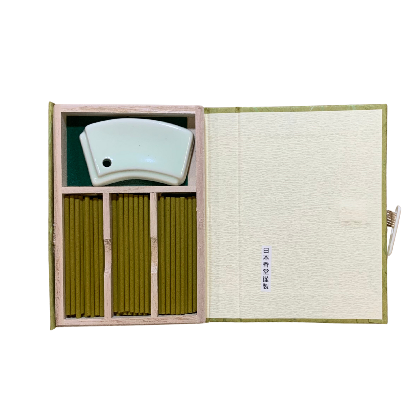 Mainichi-Koh Byakudan Sandalwood Incense – 60 Short Sticks + Ceramic Holder