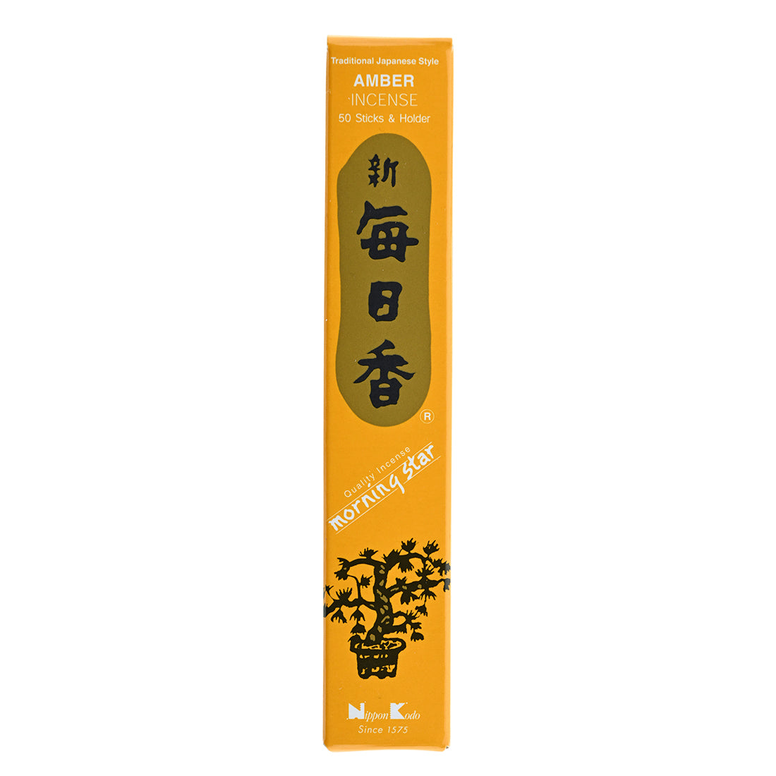 Morning Star Amber Incense – 50 Sticks – Soothing Resin Scent for Meditation and Relaxation – Eco-Friendly Japanese Incense