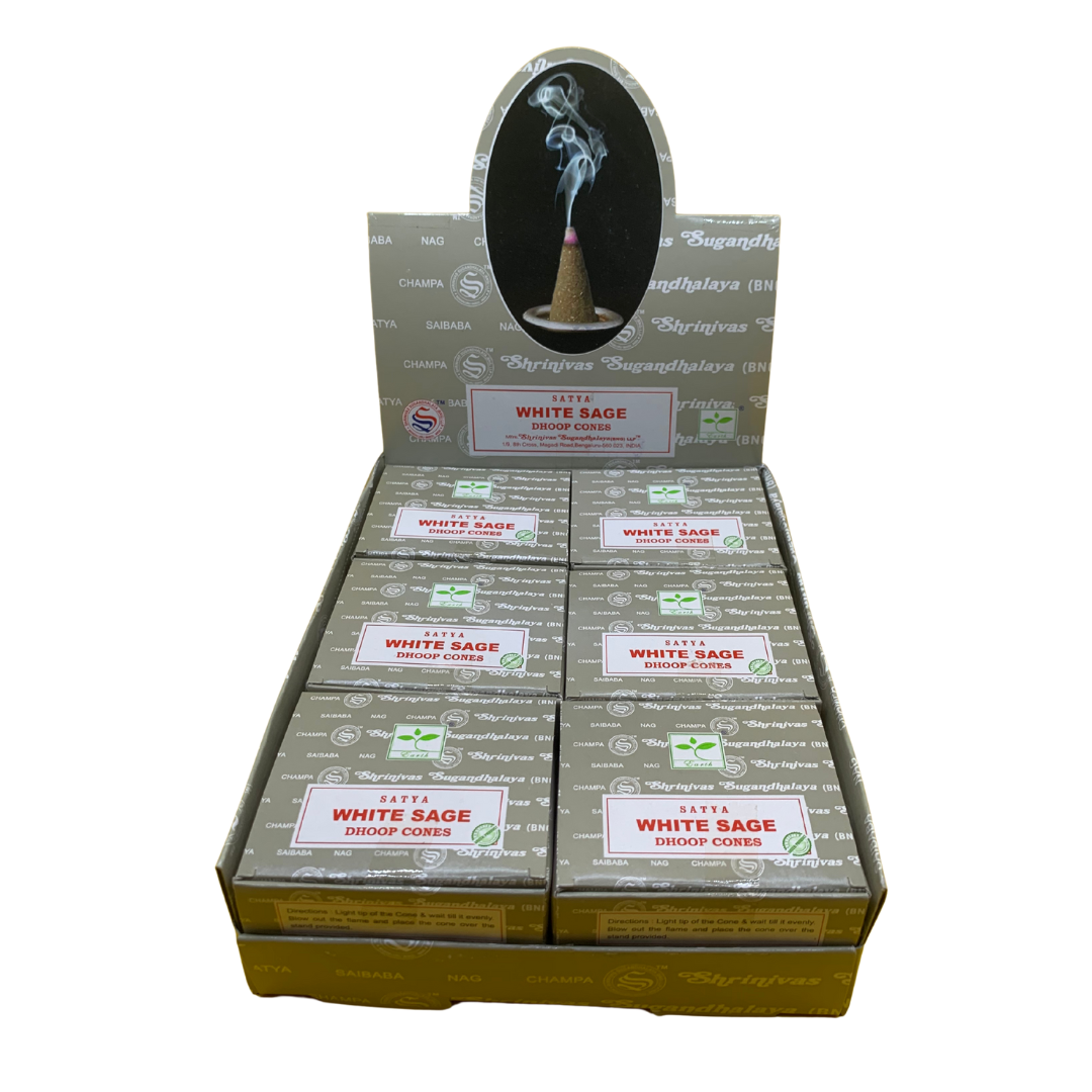 Satya White Sage Dhoop Cones – Clean Herbal Purity