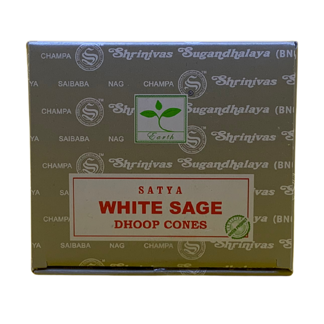 Satya White Sage Dhoop Cones – Clean Herbal Purity Satya