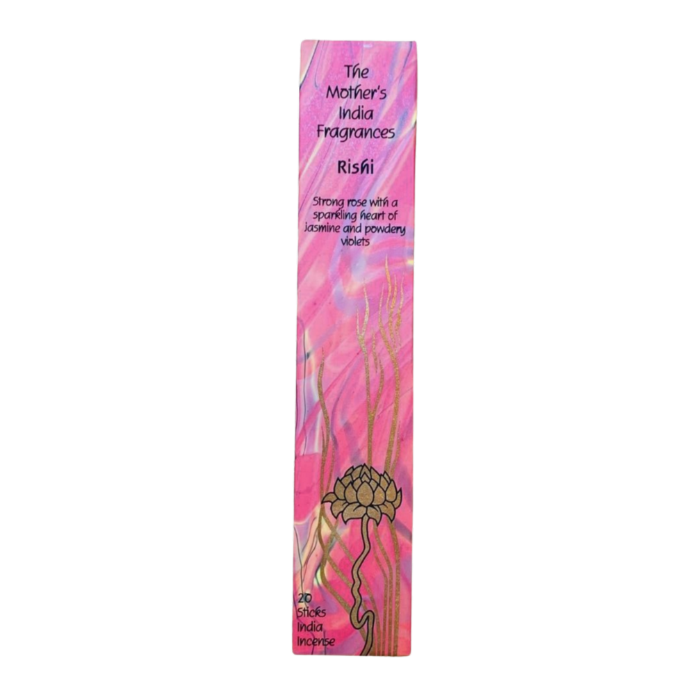 Mother's India Rishi Incense - Rose, Jasmine & Violet Blend (20 Sticks) Fair Trade