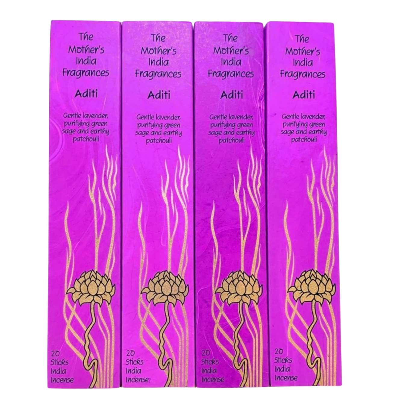 Mother's India Aditi Incense - Lavender, Sage & Patchouli Blend (20 Sticks) Fair Trade