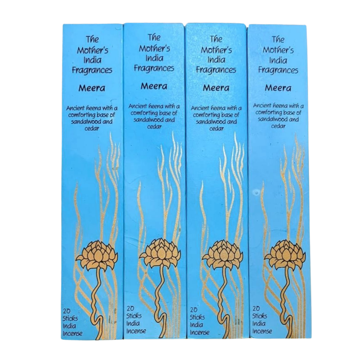 Mother's India Meera - Heena, Sandalwood & Cedarwood Blend (20 Sticks) Fair Trade