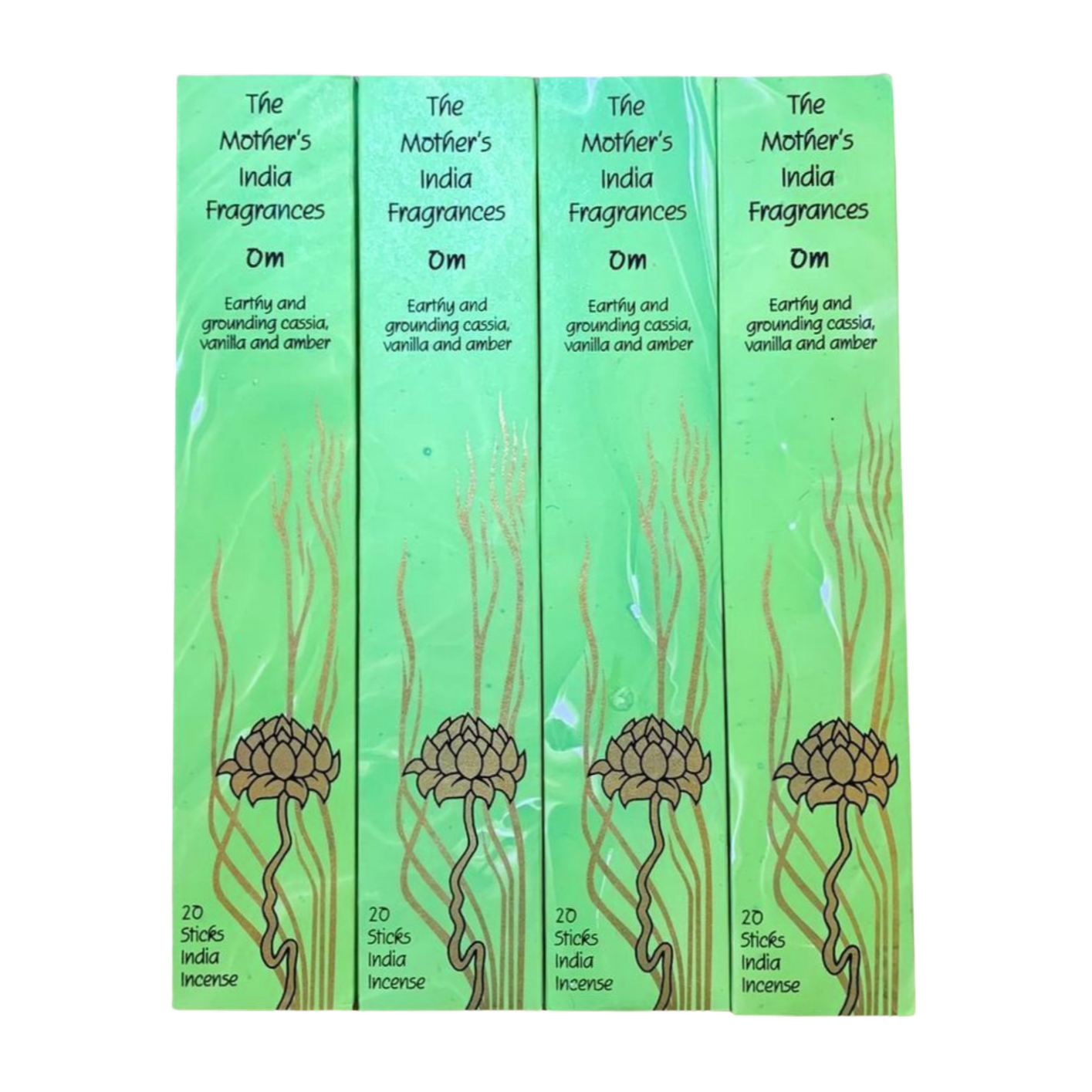 Mother's India Om Incense with Vanilla, Amber & Cassia Blend (20 Sticks) Fair Trade
