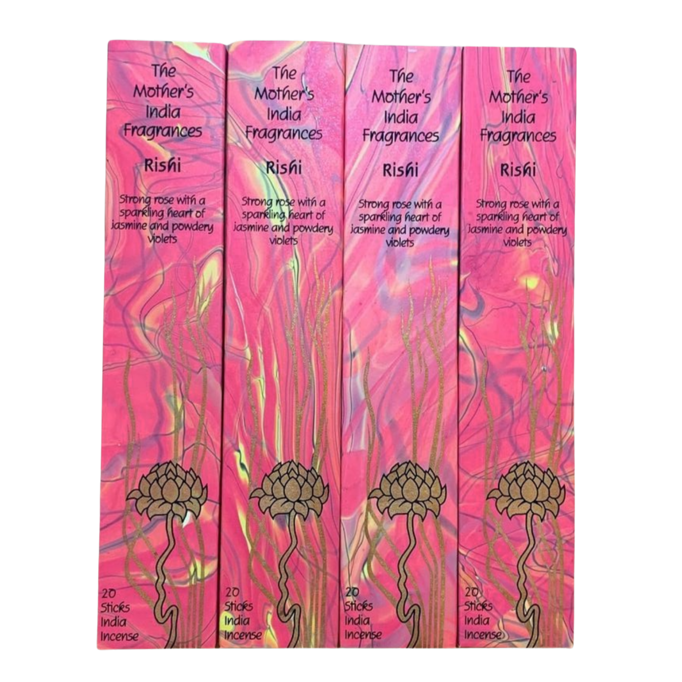 Mother's India Rishi Incense - Rose, Jasmine & Violet Blend (20 Sticks) Fair Trade