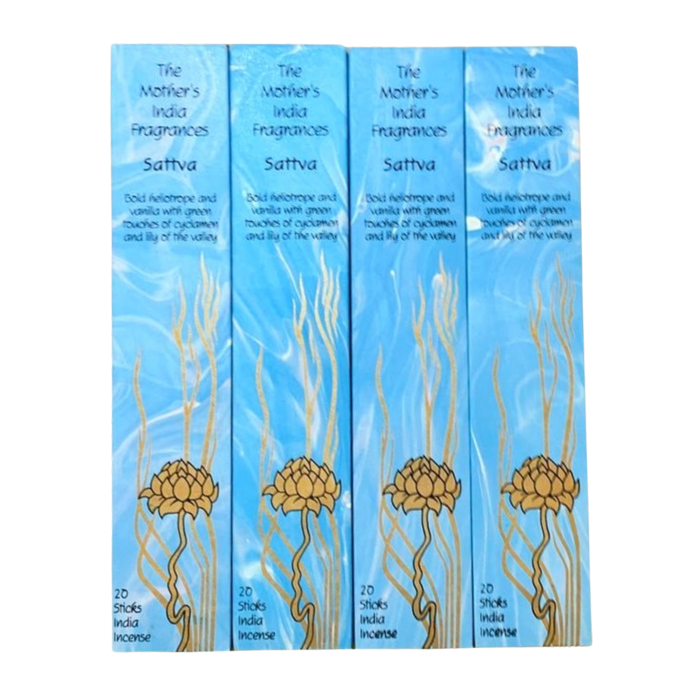 Mother's India Sattva Incense - Heliotrope, Vanilla & Lily of the Valley Blend (20 Sticks) Fair Trade