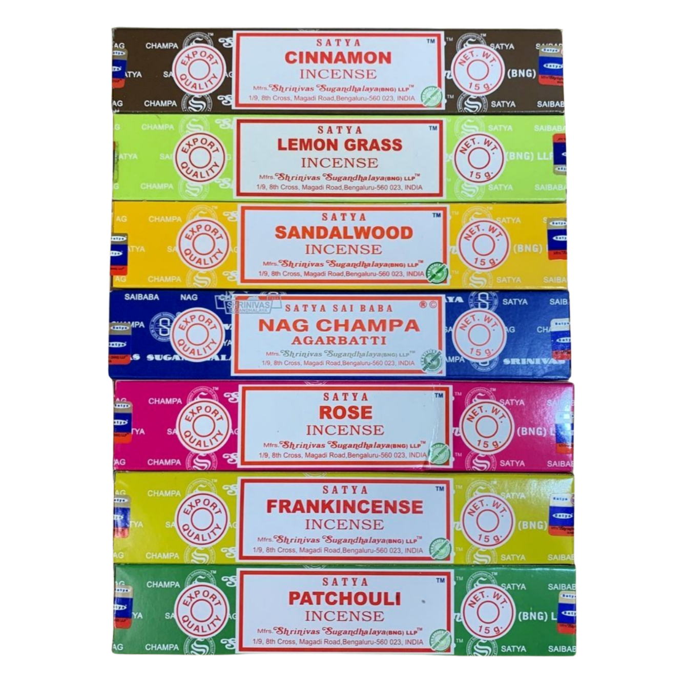 Satya Earth & Sky Incense - Elemental Balance Pack | Patchouli, Lemongrass, Cinnamon, Lotus, Sandalwood | Five Elements Harmony