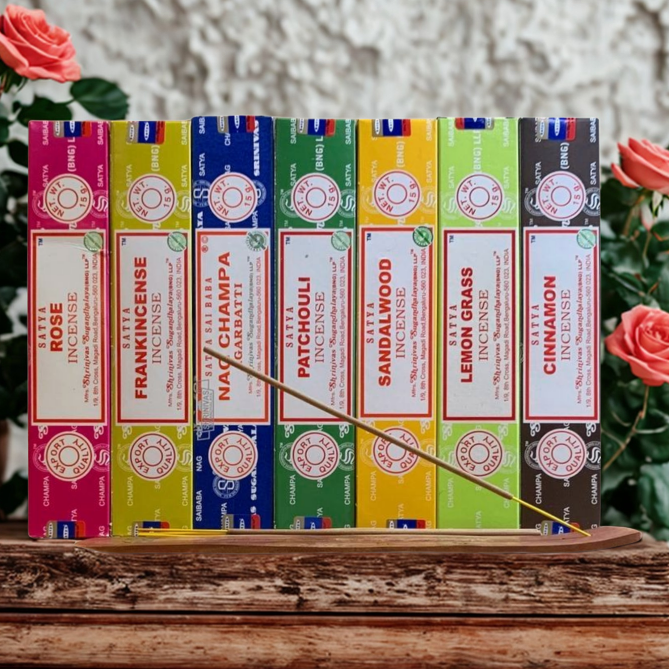 Satya Earth & Sky Incense - Elemental Balance Pack | Patchouli, Lemongrass, Cinnamon, Lotus, Sandalwood | Five Elements Harmony