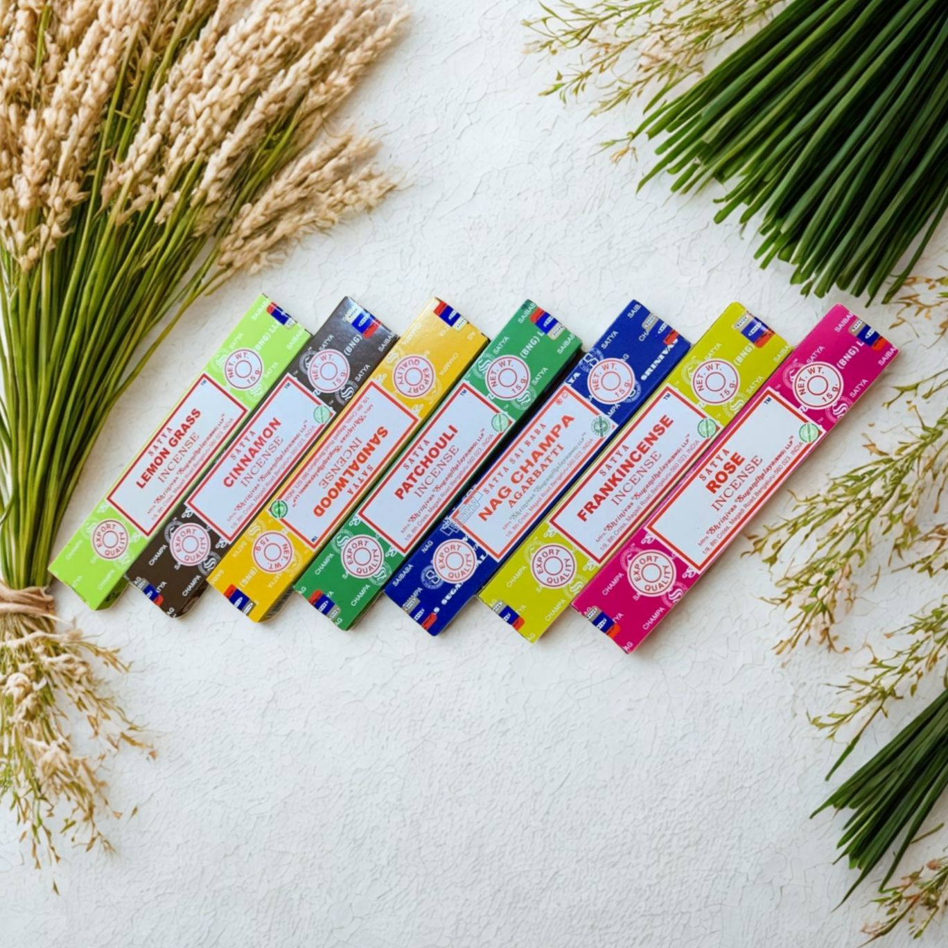 Satya Earth & Sky Incense - Elemental Balance Pack | Patchouli, Lemongrass, Cinnamon, Lotus, Sandalwood | Five Elements Harmony
