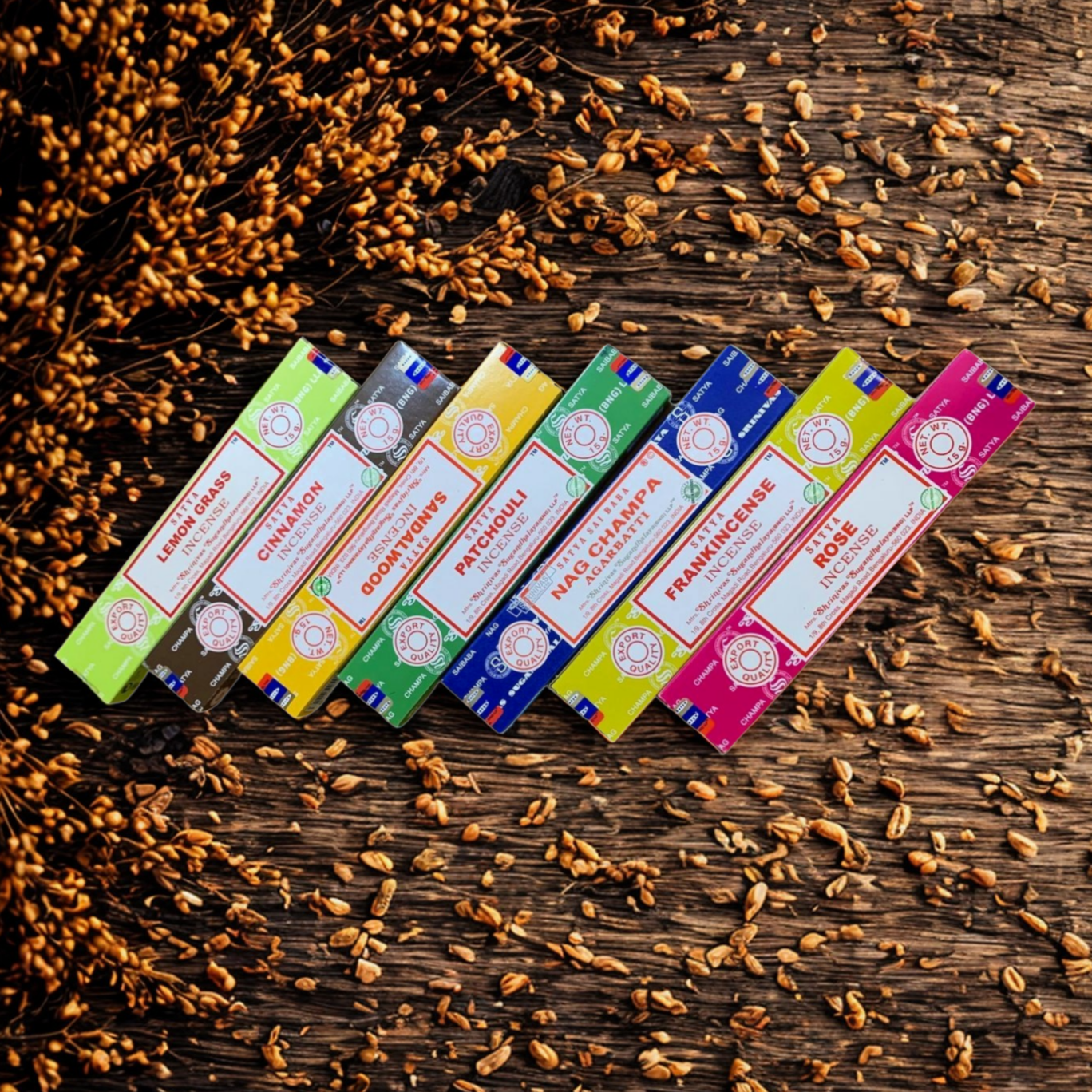 Satya Earth & Sky Incense - Elemental Balance Pack | Patchouli, Lemongrass, Cinnamon, Lotus, Sandalwood | Five Elements Harmony