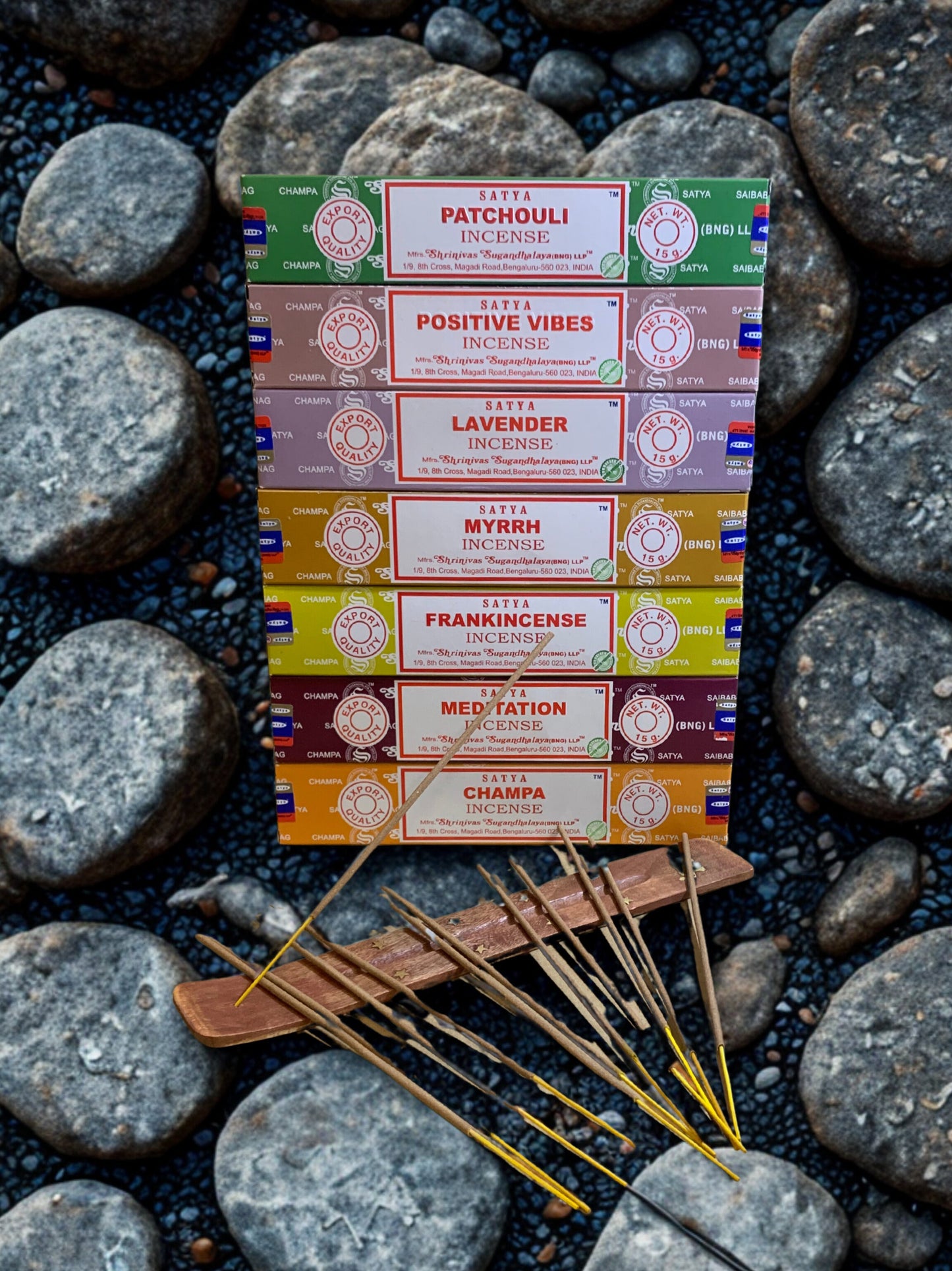 Satya Evening Unwind Incense - Sleep & Restoration Bundle | Lavender, Frankincense, Patchouli, Champa | Night Calm & Dreamy Vibes Satya