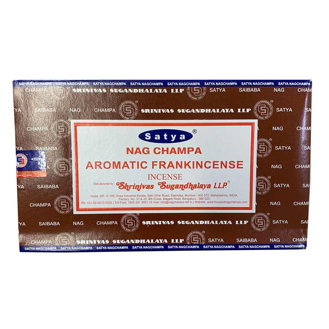 Satya Aromatic Frankincense Incense Sticks – Spiritual Harmony & Stress Relief