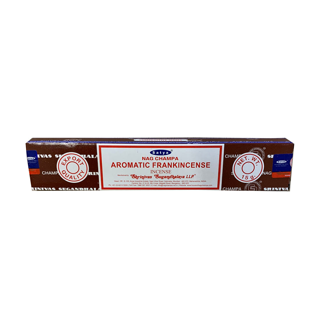 Satya Aromatic Frankincense Incense Sticks – hand-rolled sacred incense for spiritual harmony, meditation, and stress relief