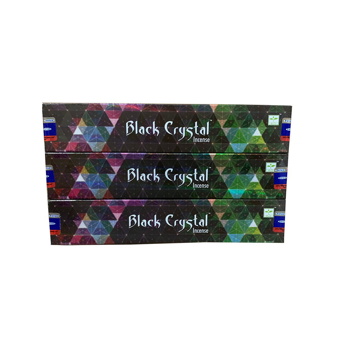 Satya Black Crystal Incense Sticks – Energy Protection, Grounding & Aura Cleansing Satya