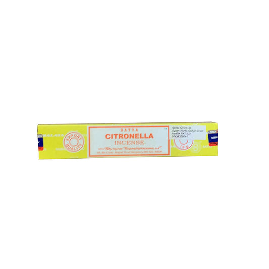 Satya Citronella Incense Sticks – Natural Insect Repellent & Uplifting Aroma