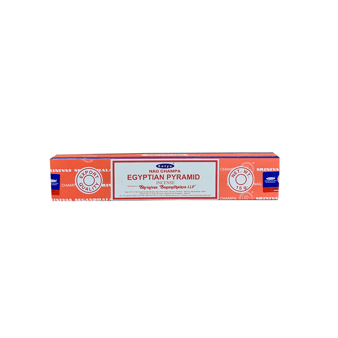 Box of Egyptian Pyramid incense on a white background