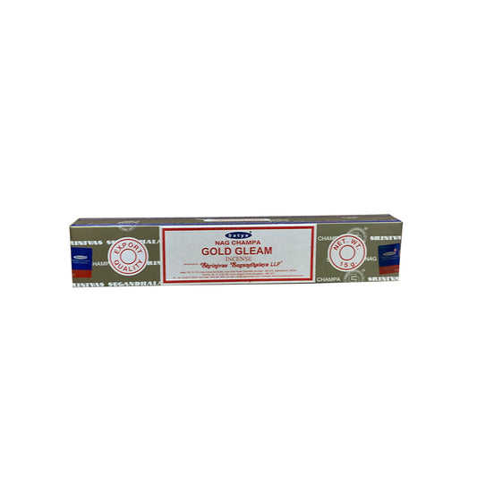 Box of Nag Champa Gold Gleam incense on a white background