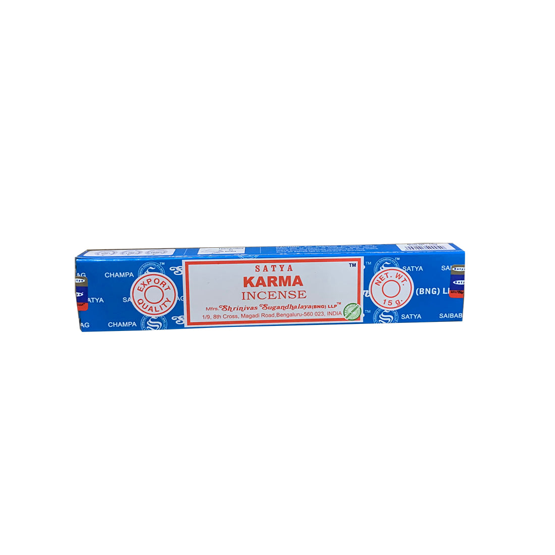 Satya Karma incense packaging on a white background