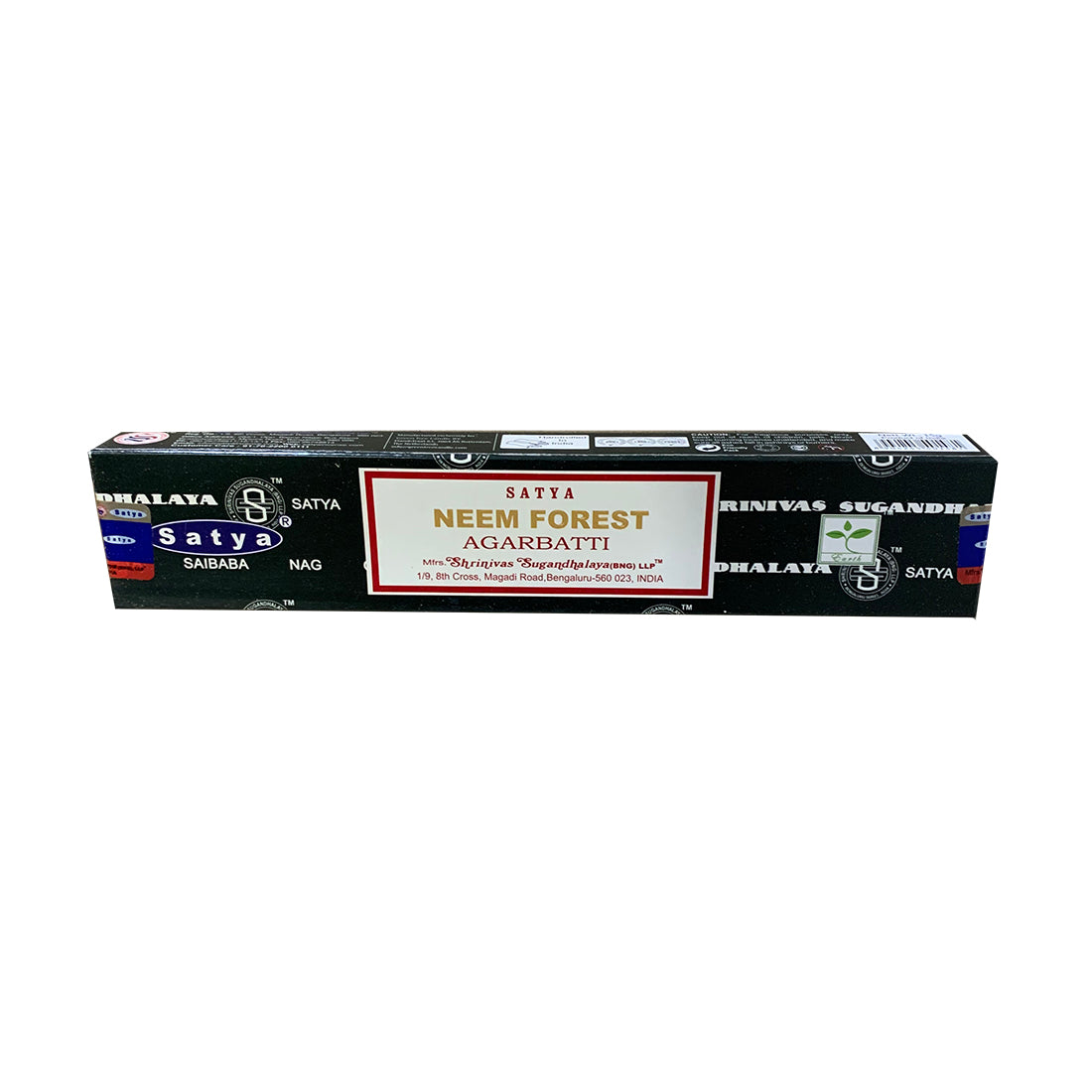 Box of Satya Neem Agarbatti incense sticks on a white background