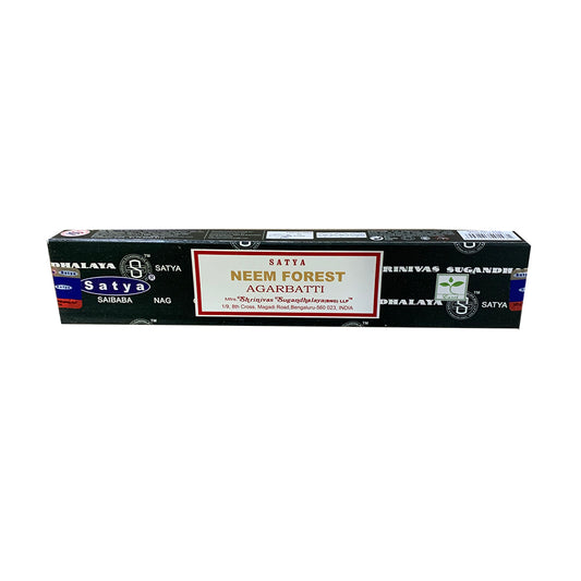 Box of Satya Neem Agarbatti incense sticks on a white background