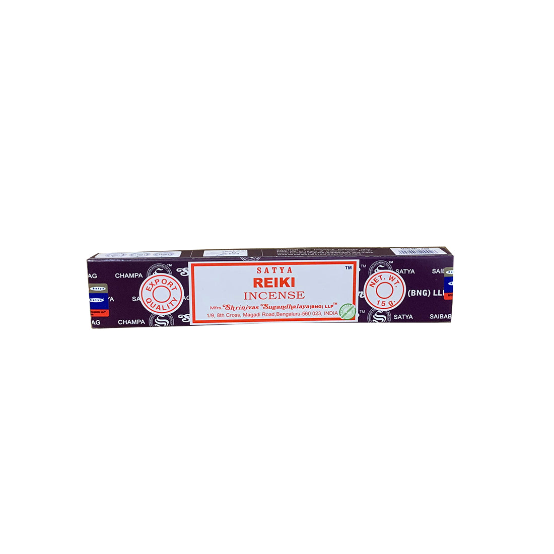 Satya Reiki incense packaging on a white background