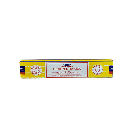 Box of Nag Champa Seven Chakra incense on a white background