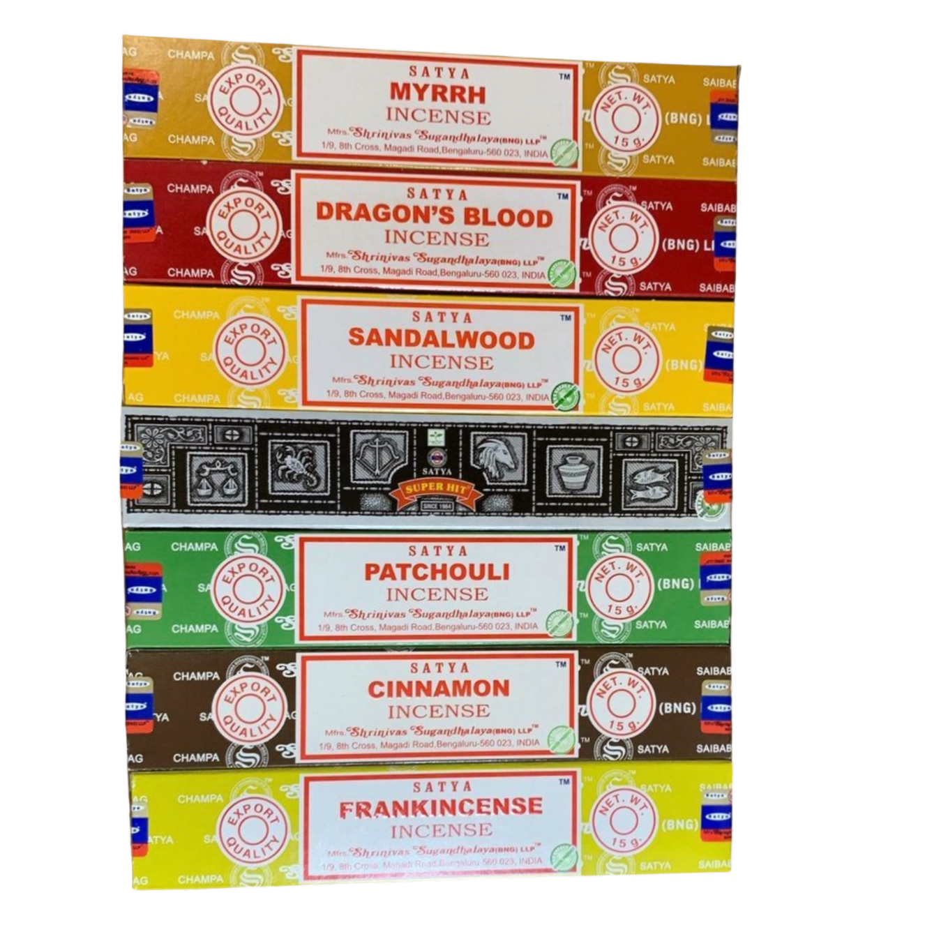 Satya Sacred Fire Incense - Energy & Focus Boosting Set | Dragon's Blood, Cinnamon, Super Hit | Warming & Motivating Scents