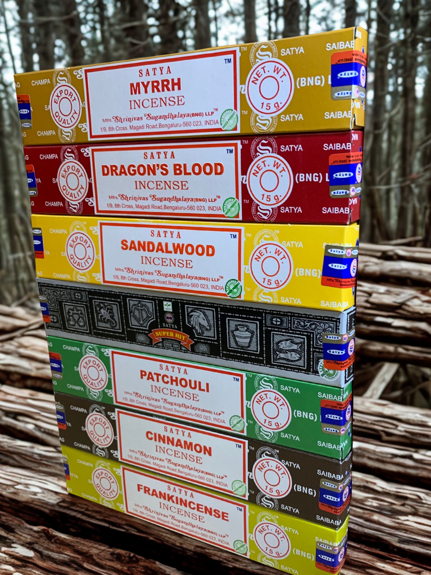 Satya Sacred Fire Incense - Energy & Focus Boosting Set | Dragon's Blood, Cinnamon, Super Hit | Warming & Motivating Scents