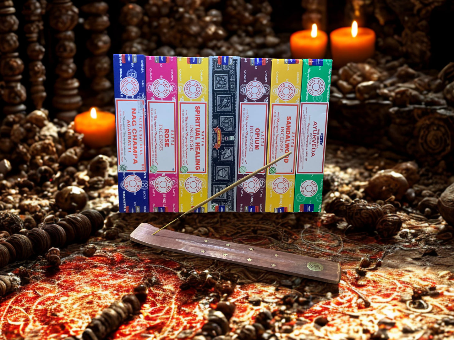 Satya Sacred Rituals Incense - Deep Soul Connection Bundle | Ayurveda, Rose, Sandalwood, Nag Champa | Chakra Healing & Intuition