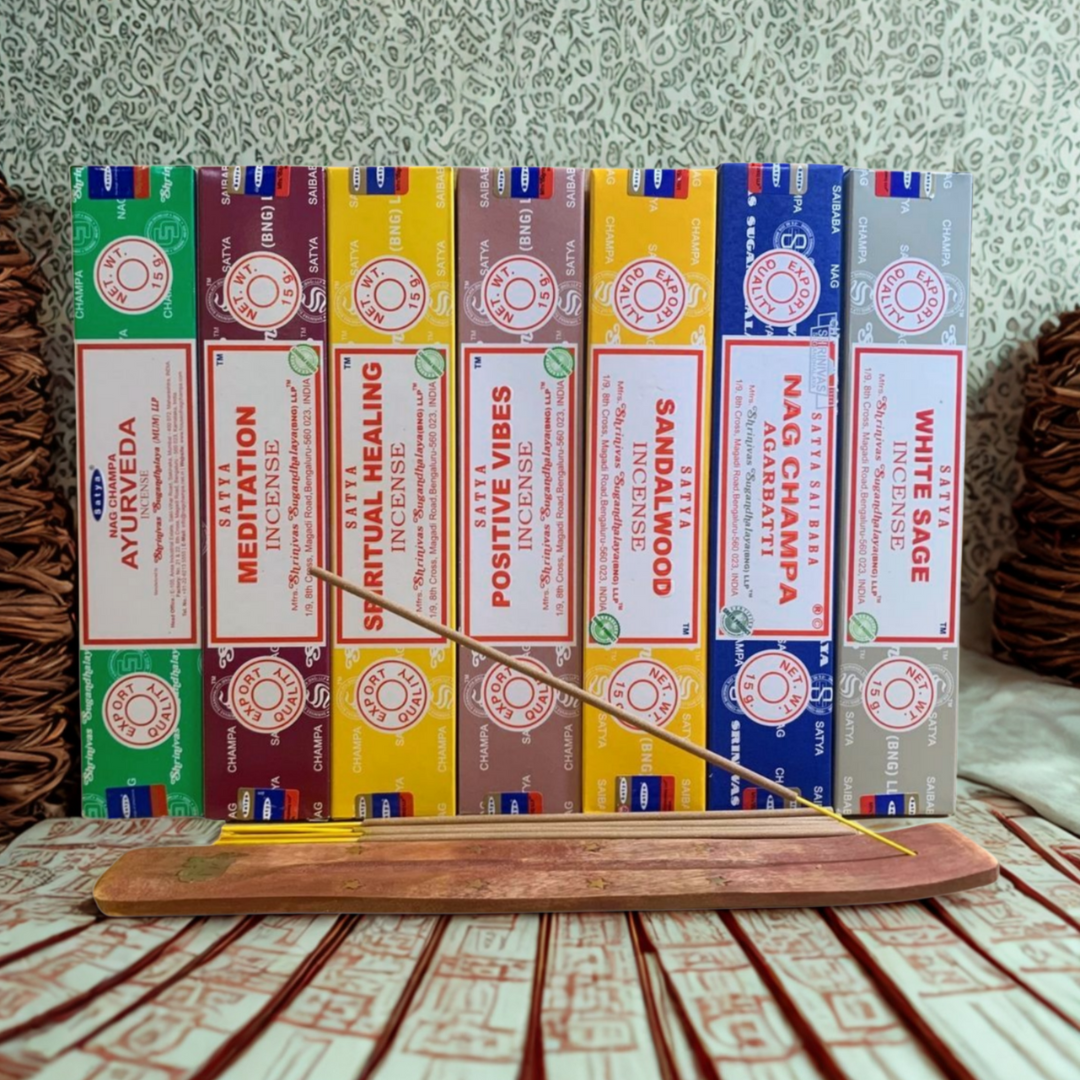 Satya Zen Garden Incense - Daily Mindfulness Ritual Set | Sandalwood, Ayurveda, Spiritual Healing, Nag Champa | Breathwork Support
