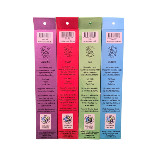 Mother India – Protection & Energy 4-Pack Incense Bundle (Amrita, Meera, Lila, Oudh)