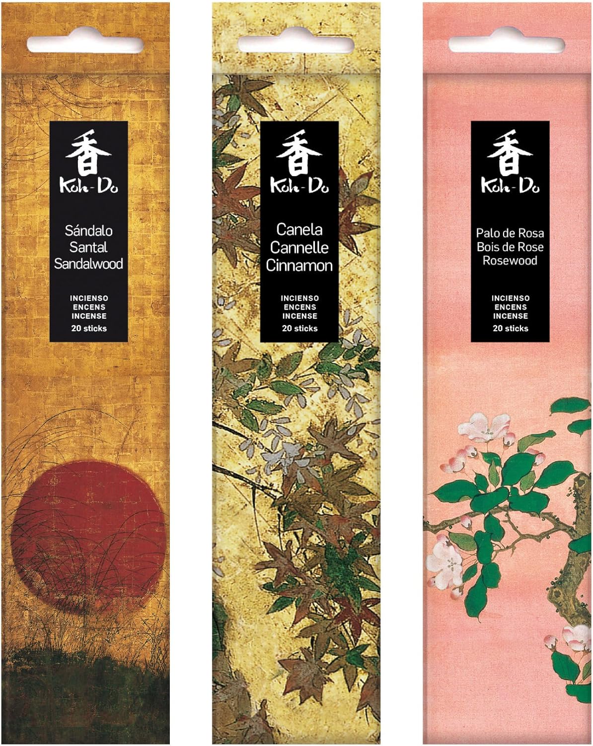 Earth Zen set Koh Do Red Sandalwood, Cinnamon Stick of Rose Incense, One Size