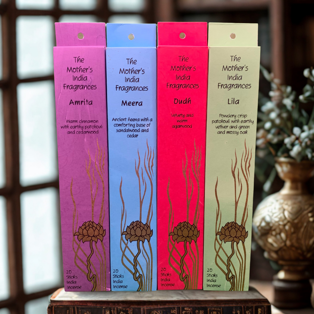 Mother India – Protection & Energy 4-Pack Incense Bundle (Amrita, Meera, Lila, Oudh)