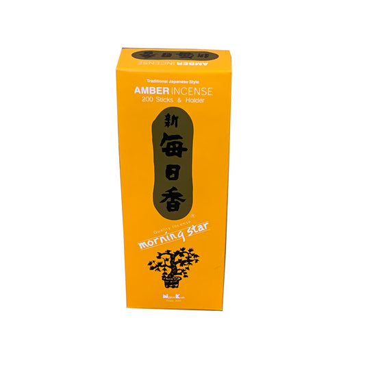Morning Star Amber Incense – 200 Stick Bulk Pack – Calming Aromatic Resin – Ideal for Home Fragrance, Yoga and Mindfulness