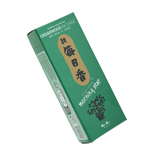 Morning Star Cedarwood Incense 200 Stick Bulk Box Woody, Calming Aroma Perfect for Daily Wind-Downs or Nature Lovers