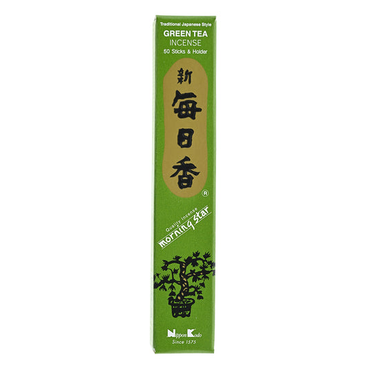 Morning Star Green Tea Incense 200 Stick Pack Gentle Green Aroma Ideal for Study, Focus and Room Refreshing