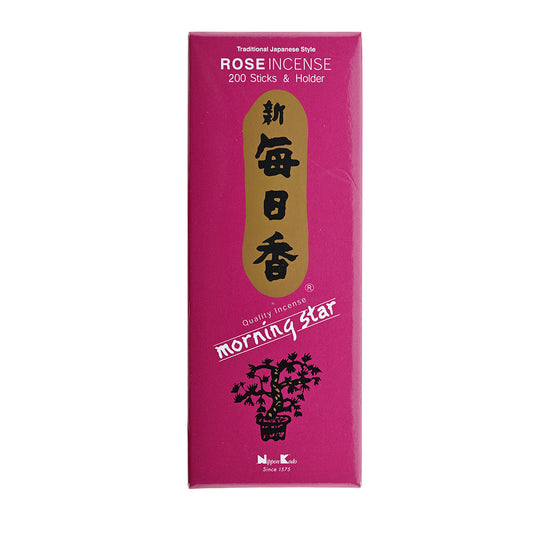 Morning Star Rose Incense 200 Stick Pack Soft and Uplifting Encourages Serenity and Self-Care