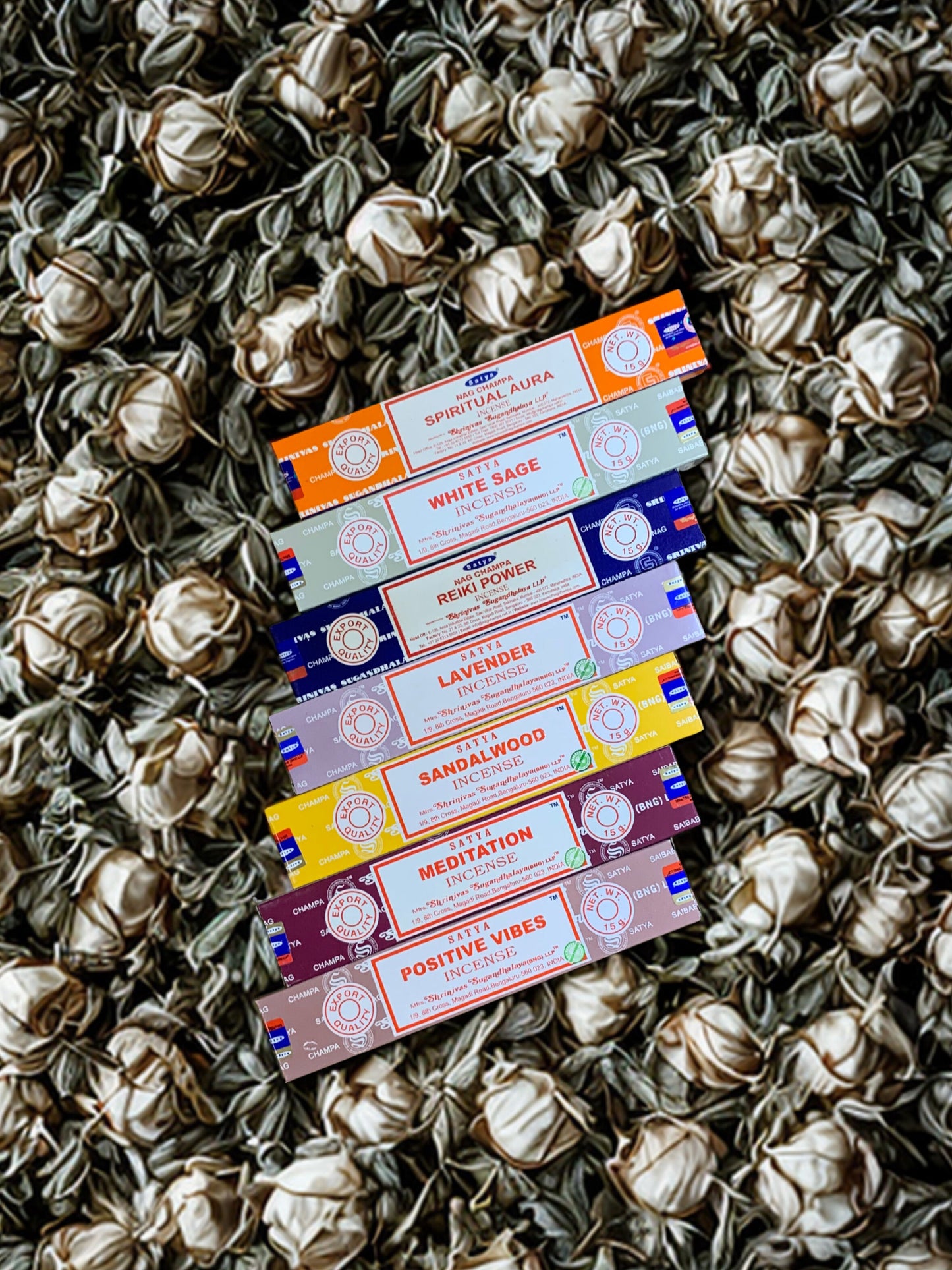 Satya Tranquil Qi Incense – Grounding & Calming Ritual Set | White Sage, Sandalwood, Lavender, Meditation Satya
