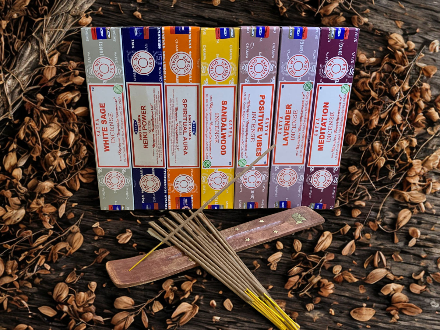 Satya Tranquil Qi Incense – Grounding & Calming Ritual Set | White Sage, Sandalwood, Lavender, Meditation Satya
