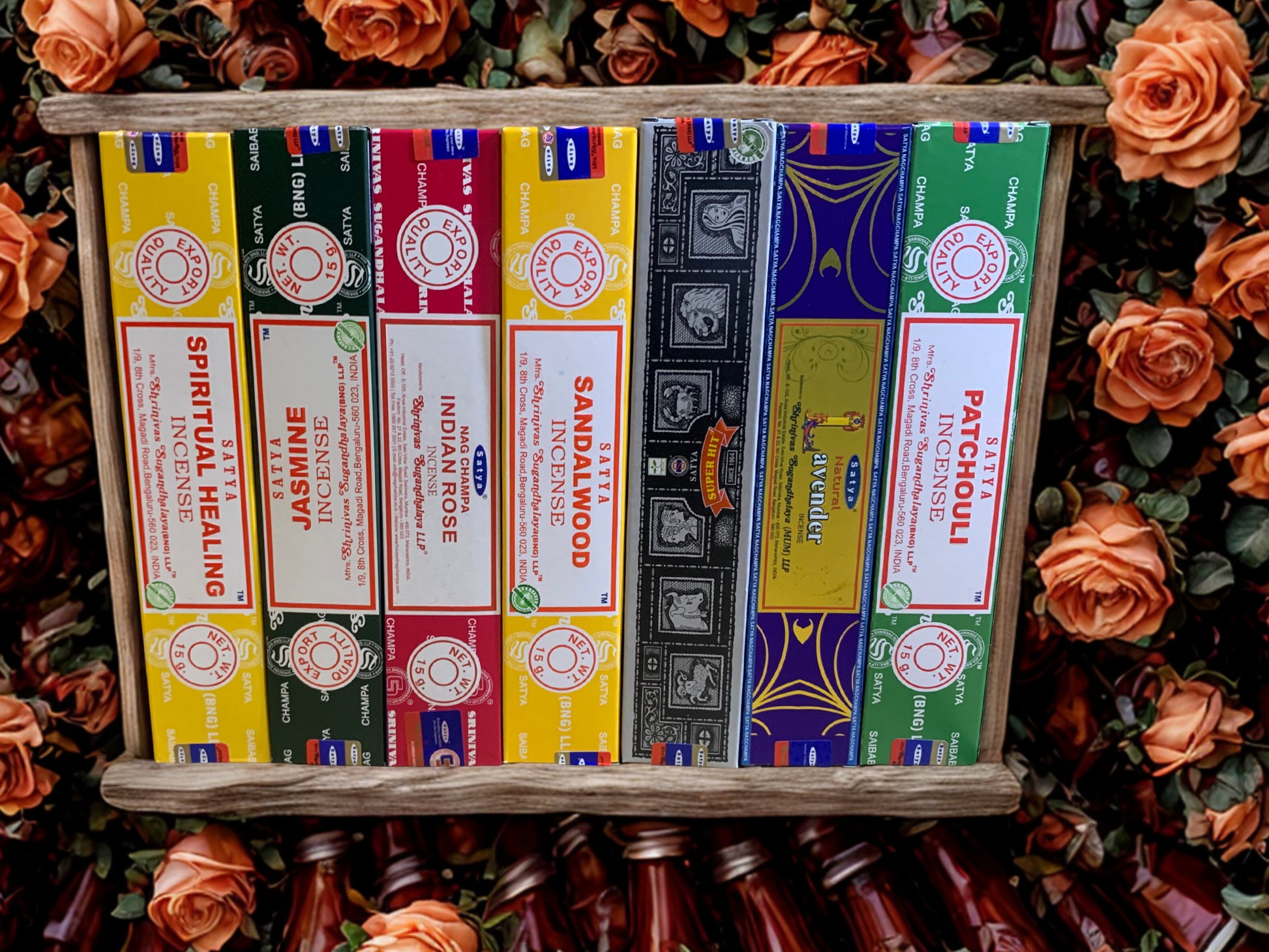 Satya compassion and connection incense set with citronella nag champa lavender palo santo and lemongrass scents