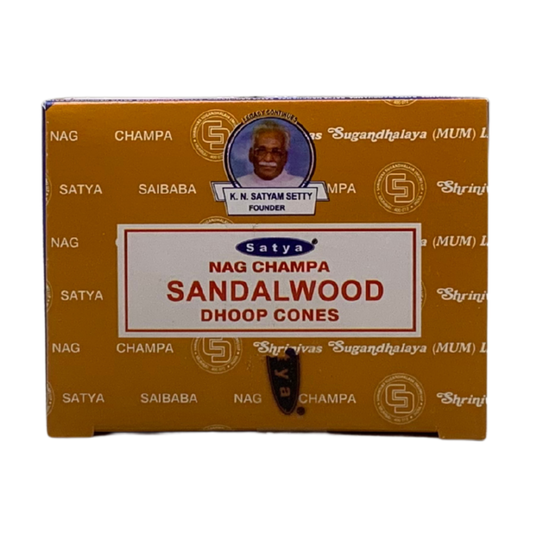 Satya Sandalwood Dhoop Cones – Warm Woody Calm