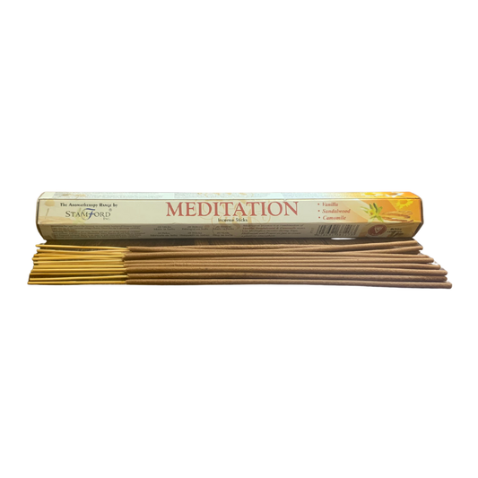 Stamford Incense Sticks – Meditation | Soothing Vanilla, Sandalwood & Chamomile Aromatherapy Blend Stamford