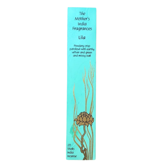 Mother's India Lila - Patchouli, Vetiver & Oak Blend (20 Sticks) Fair Trade