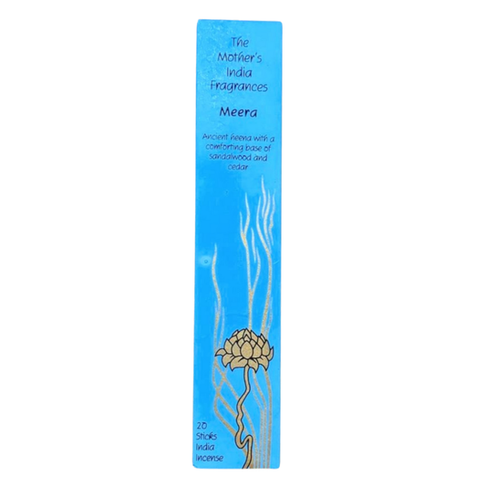 Mother's India Meera - Heena, Sandalwood & Cedarwood Blend (20 Sticks) Fair Trade
