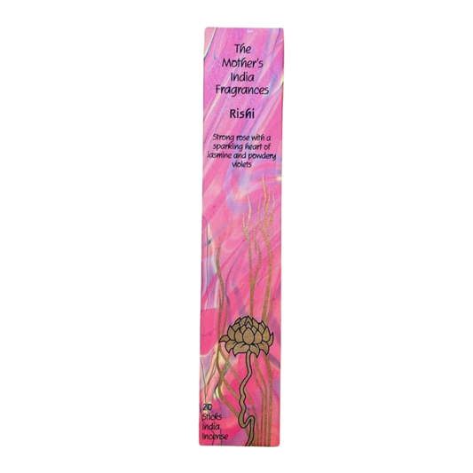 Mother's India Rishi Incense - Rose, Jasmine & Violet Blend (20 Sticks) Fair Trade