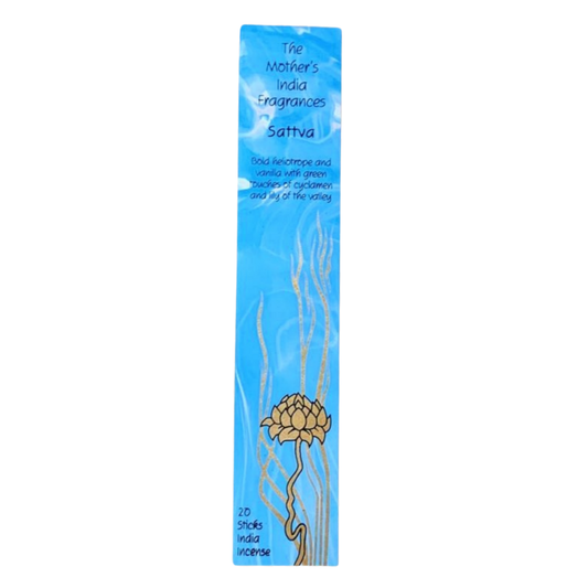 Mother's India Sattva Incense - Heliotrope, Vanilla & Lily of the Valley Blend (20 Sticks) Fair Trade