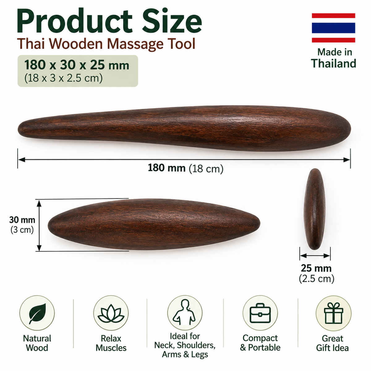 Wooden  Massage Long Spoon
