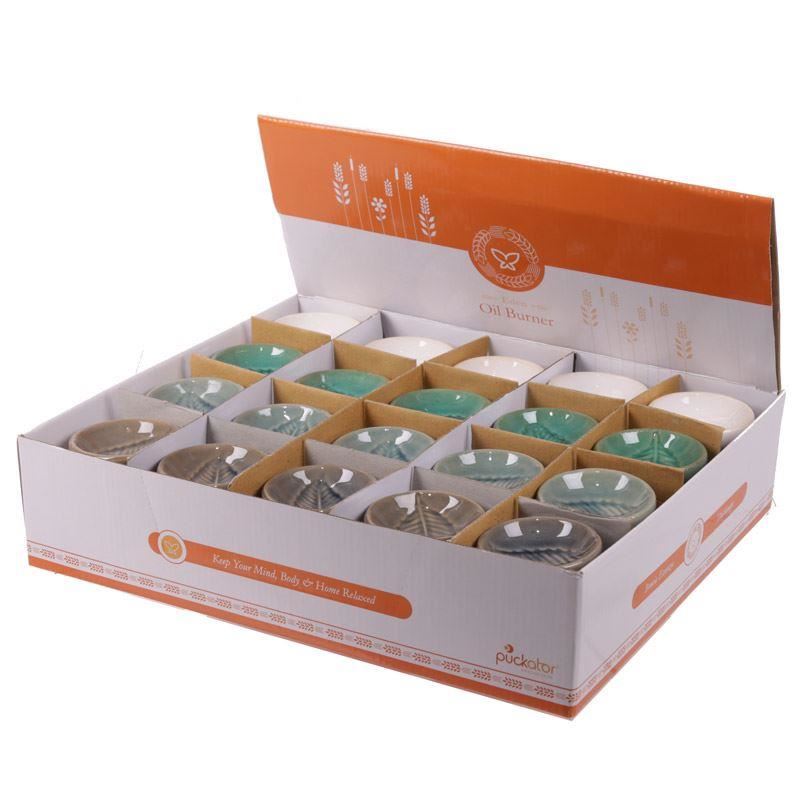 EcoIncense Mini Ceramic Oil Burners Set of 4 OB247 Assorted Colours Gift